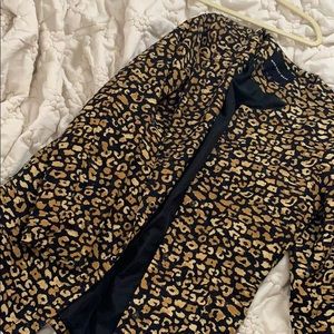 Leopard print longline jacket